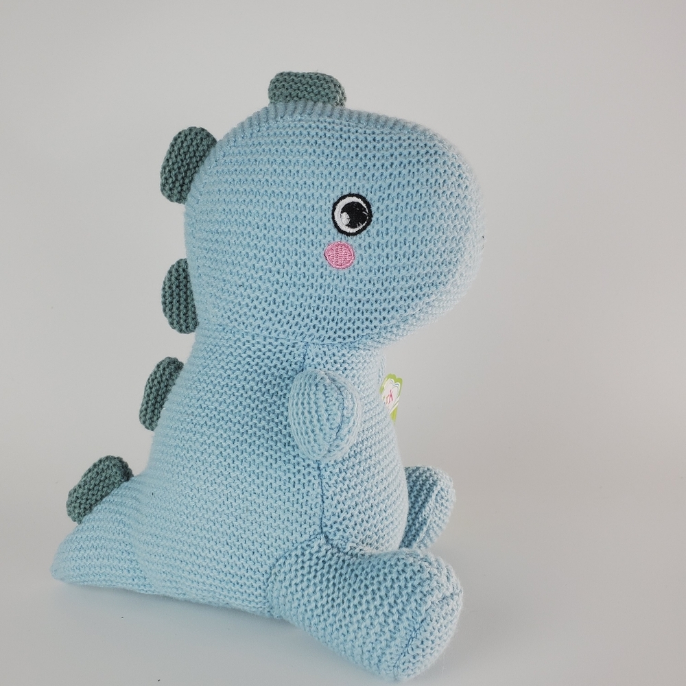 Spark Create Imagine Blue Knit Dinosaur Plush Toy Rattle